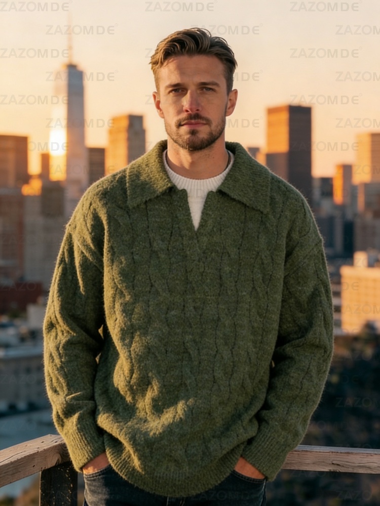 Luxury Lifestyle City - ZAZOMDE Luxury Feel Mens Sweater Forest