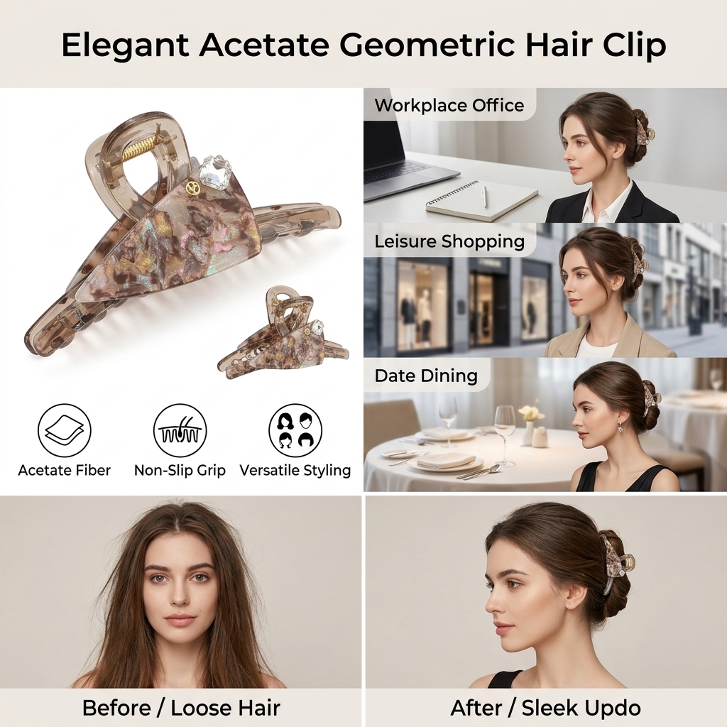 Luxury Lifestyle Girl - French Style Hair Claw Trendy Light