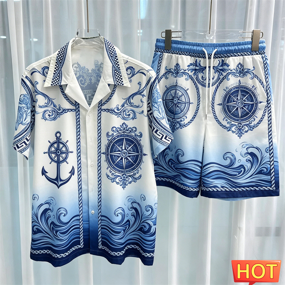 Luxury Lifestyle Men - Sailor Pattern Men's Shirt Set Fashion