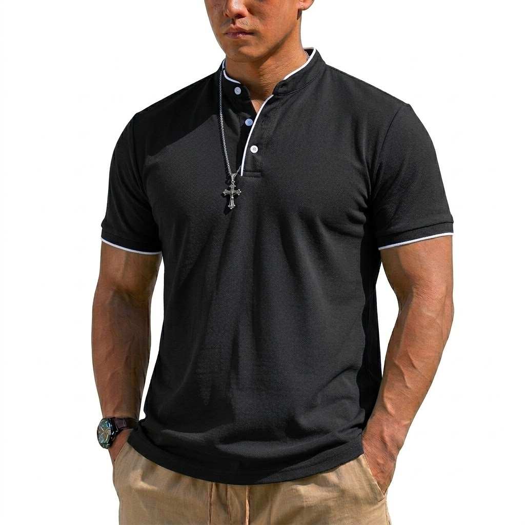 Summer Short Sleeve Henley Shi - Luxury Lifestyle Men review and price