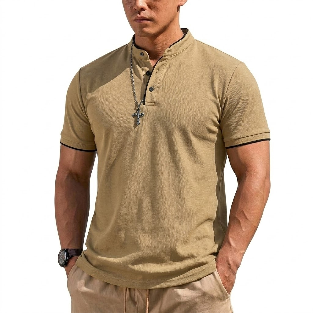 Summer Short Sleeve Henley Shi - Luxury Lifestyle Men review and price