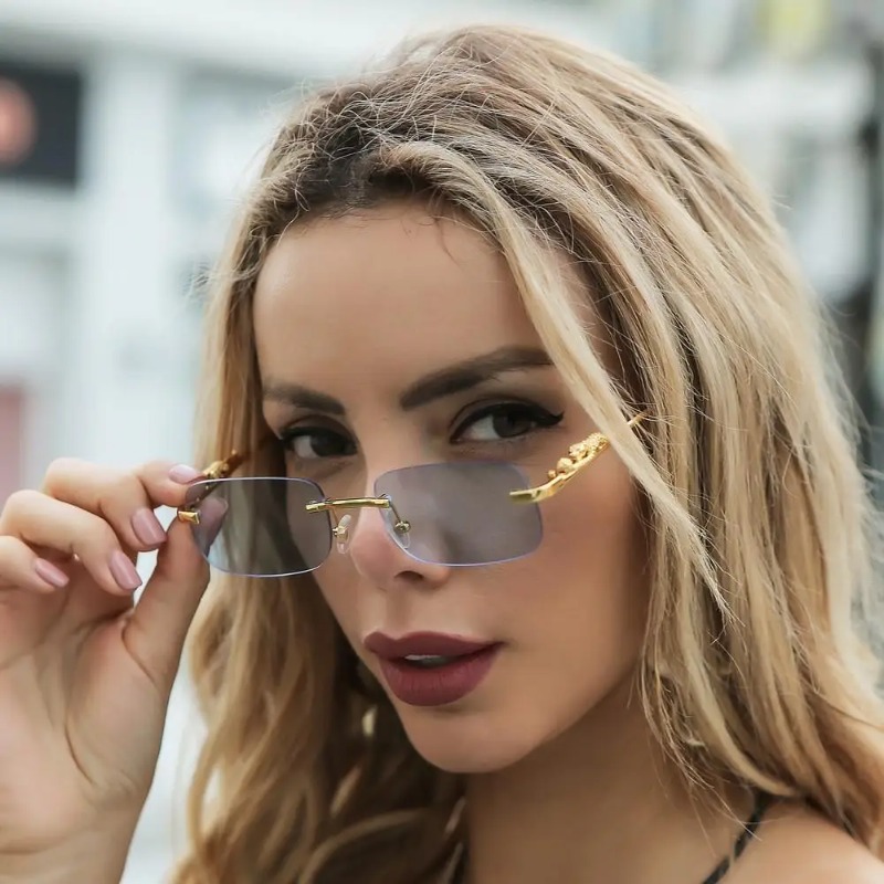 Rimless Square Sunglasses Wome - Luxury Lifestyle Men review and price
